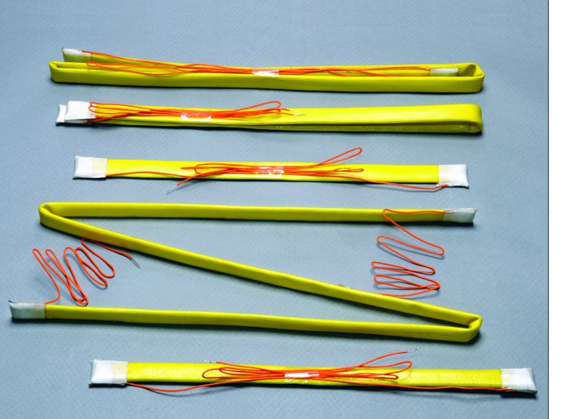 Flexible space heaters with yellow silicone insulation