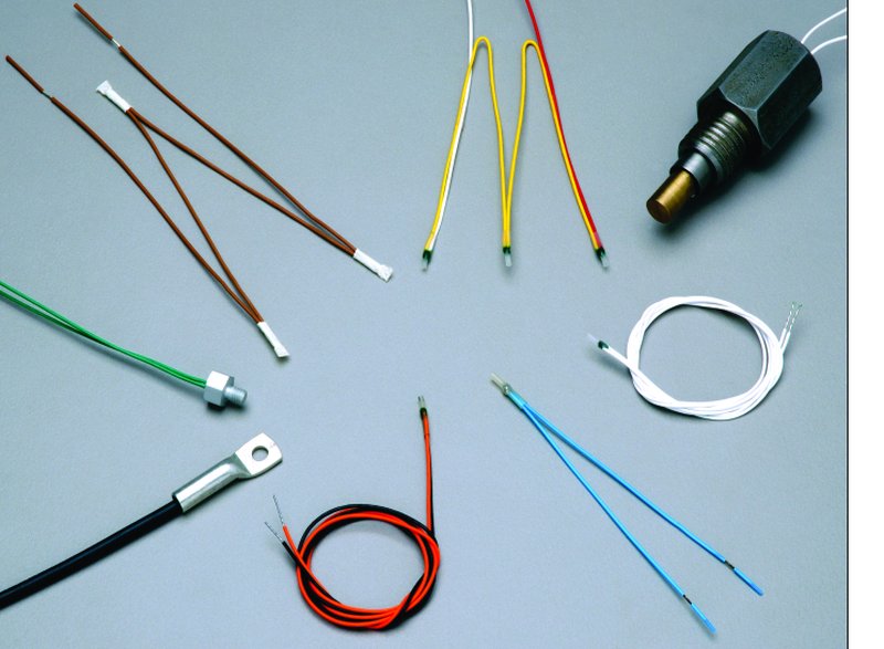 PTC thermistor sensors with assorted lead configurations